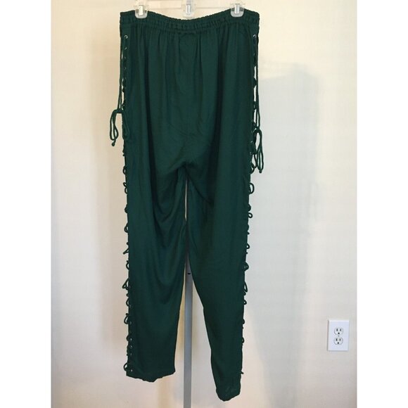 The Pirate Dressing Halloween Costume Pants Green Renaissance Festival Mens XL - Picture 10 of 14